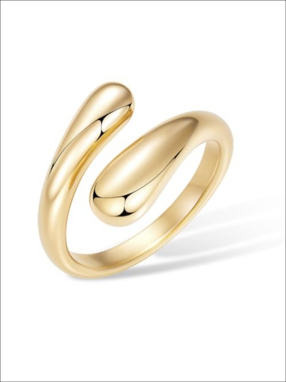 14K Gold Plated Stainless Steel Dome Ring Twisted Statement Stackable